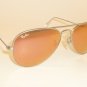 New RAY BAN Aviator Sunglasses Matte Silver RB 3025 019/Z2 Pink Mirror 55mm