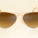 New RAY BAN Aviator Sunglasses  Matte Gold  RB 3025 112/85  Gradient Brown  58mm