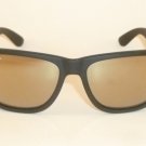 New RAY BAN  Justin Sunglasse Matte Black Rubber RB 4165 622/5A Gold Mirror 51mm