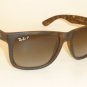 RAY BAN Justin Sunglasses Tortoise RB 4165 865/T5 Polarized Gradient Brown 54mm