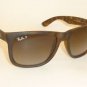 RAY BAN Justin Sunglasses Tortoise RB 4165 865/T5 Polarized Gradient Brown 54mm