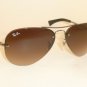 New RAY BAN Sunglasses AVIATOR Gunmetal Frame RB 3449 004/13 Gradient Brown 59mm