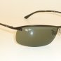 New RAY BAN Sunglasses TOP BAR Black Frame RB 3183 006/71 Green Lenses