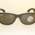 New RAY BAN Sunglasses Matte Black Rubber WAYFARER RB 2132 622/58 Polarized 55mm