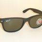 New RAY BAN Sunglasses Matte Black Rubber WAYFARER RB 2132 622/58 Polarized 55mm