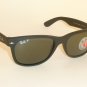 New RAY BAN Sunglasses Matte Black Rubber WAYFARER RB 2132 622/58 Polarized 55mm