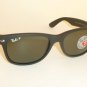 New RAY BAN Sunglasses Matte Black Rubber WAYFARER RB 2132 622/58 Polarized 55mm