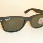 New RAY BAN Sunglasses Matte Black Rubber WAYFARER RB 2132 622/58 Polarized 55mm