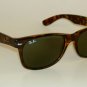 New RAY BAN Sunglasses Brown WAYFARER RB 2132 902L G-15 Glass Lens 55mm LARGE