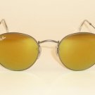 New RAY BAN Sunglasses  ROUND METAL  Matte Gunmetal  RB 3447 029/93  Gold Mirror