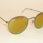 New RAY BAN Sunglasses ROUND METAL Matte Gunmetal RB 3447 029/93 Gold Mirror