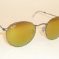 New RAY BAN Sunglasses ROUND METAL Matte Gunmetal RB 3447 029/93 Gold Mirror