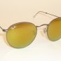 New RAY BAN Sunglasses ROUND METAL Matte Gunmetal RB 3447 029/93 Gold Mirror