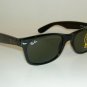 New RAY BAN Sunglasses Black WAYFARER RB 2132 901 G-15 Glass Green Lens 52mm