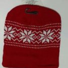 Red very warm toboggan skull cap benie
