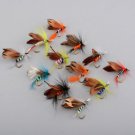 12 peice  Fishing Flies Tackle Lures Butterfly Barb Hooks