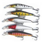 5pcs Fishing Fish Lures  Crankbait Minnow Treble Hooks Baits NEW