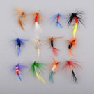 12pcs Various Dry Fly Hooks Baits  Salmon Flies Lures GREAT PRICE FREE SHIPPING
