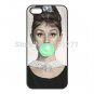 Classic Audrey Hepburn Blue Bubble Gum Durable Customized Cellphone Case Cover