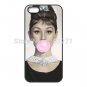 Classic Audrey Hepburn Blue Bubble Gum Durable Customized Cellphone Case Cover