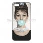 Classic Audrey Hepburn Blue Bubble Gum Durable Customized Cellphone Case Cover
