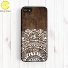 Imitation Wood Lace Ethnic Patterns Protective Shell Cell Phone Hard Case Cover