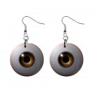 Brown Eyes Dangle Earrings Jewelry 1 inch Buttons 12191679