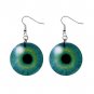 Blue Green Eyes Dangle Earrings Jewelry 1 inch Buttons 12191874