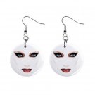 Painted Face Dangle Earrings Jewelry 1 inch Buttons 12192090