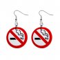 No Smoking Dangle Earrings Jewelry 1 inch Buttons 12199678