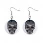 Silver Skull Dangle Earrings Jewelry 1 inch Buttons 12203742