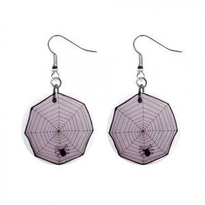 Spider in Web Dangle Earrings Jewelry 1 inch Buttons 12203749
