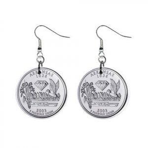 Arkansas State Quarter Dangle Earrings Jewelry 1 inch Buttons 12302753
