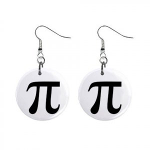 PI symbol Dangle Earrings Jewelry 1 inch Buttons 12225241