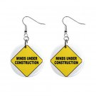 Minds Under Construction Dangle Earrings Jewelry 1 inch Buttons 12240164