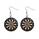 Dart Board Dangle Earrings Jewelry 1 inch Buttons 12240173