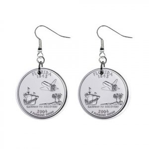 Florida State Quarter Dangle Earrings Jewelry 1 inch Buttons 12302748