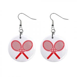 Tennis Racket Rackets Dangle Earrings Jewelry 1 inch Buttons 12207874