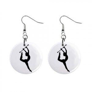Baton Twirler #1 Dangle Earrings Jewelry 1 inch Buttons 12247245
