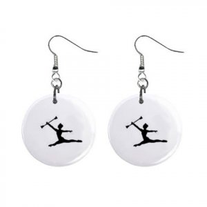 Baton Twirler #2 Dangle Earrings Jewelry 1 inch Buttons 12247246