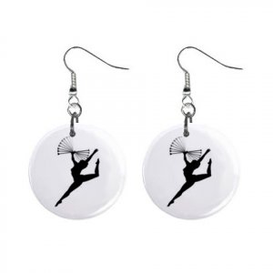 Twirling Baton Twirler #4 Dangle Earrings Jewelry 1 inch Buttons 12247249