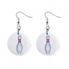 Bowling Pin Dangle Earrings Jewelry 1 inch Buttons 12247252