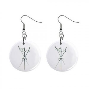 Fencing Dangle Earrings Jewelry 1 inch Buttons 12247253