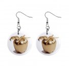 Golden Apple Dangle Earrings Jewelry 1 inch Buttons 12247272