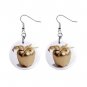 Golden Apple Dangle Earrings Jewelry 1 inch Buttons 12247272