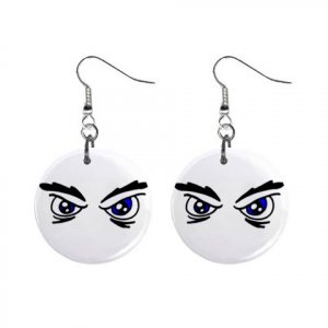 Angry Eyes Dangle Earrings Jewelry 1 inch Buttons 12247276