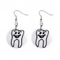 Happy Tooth Dentist Dental Dangle Earrings Jewelry 1 inch Buttons 12249699