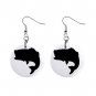Bass Fish Silhouette Dangle Earrings Jewelry 1 inch Buttons 12304845