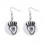 Bear Paw Print #1 Dangle Earrings Jewelry 1 inch Buttons 12304846