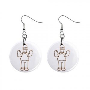 Homer Simpson Dangle Earrings Jewelry 1 inch Buttons 12304854